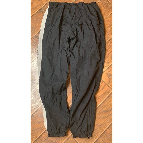 Reebok Track Pants Men Sz Large Black White Zipper Ankle Athletic String Missing - Picture 6 of 10